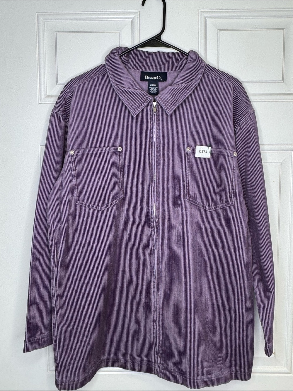 Purple Corduroy Zip-Front Jacket